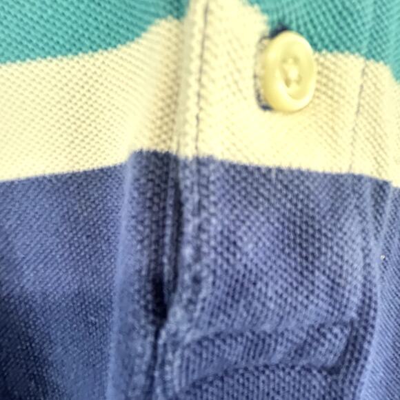 CHAPS XL men's POLO shirt Blue stripe Made in India Short sleeve 100% cotton - Picture 6 of 8